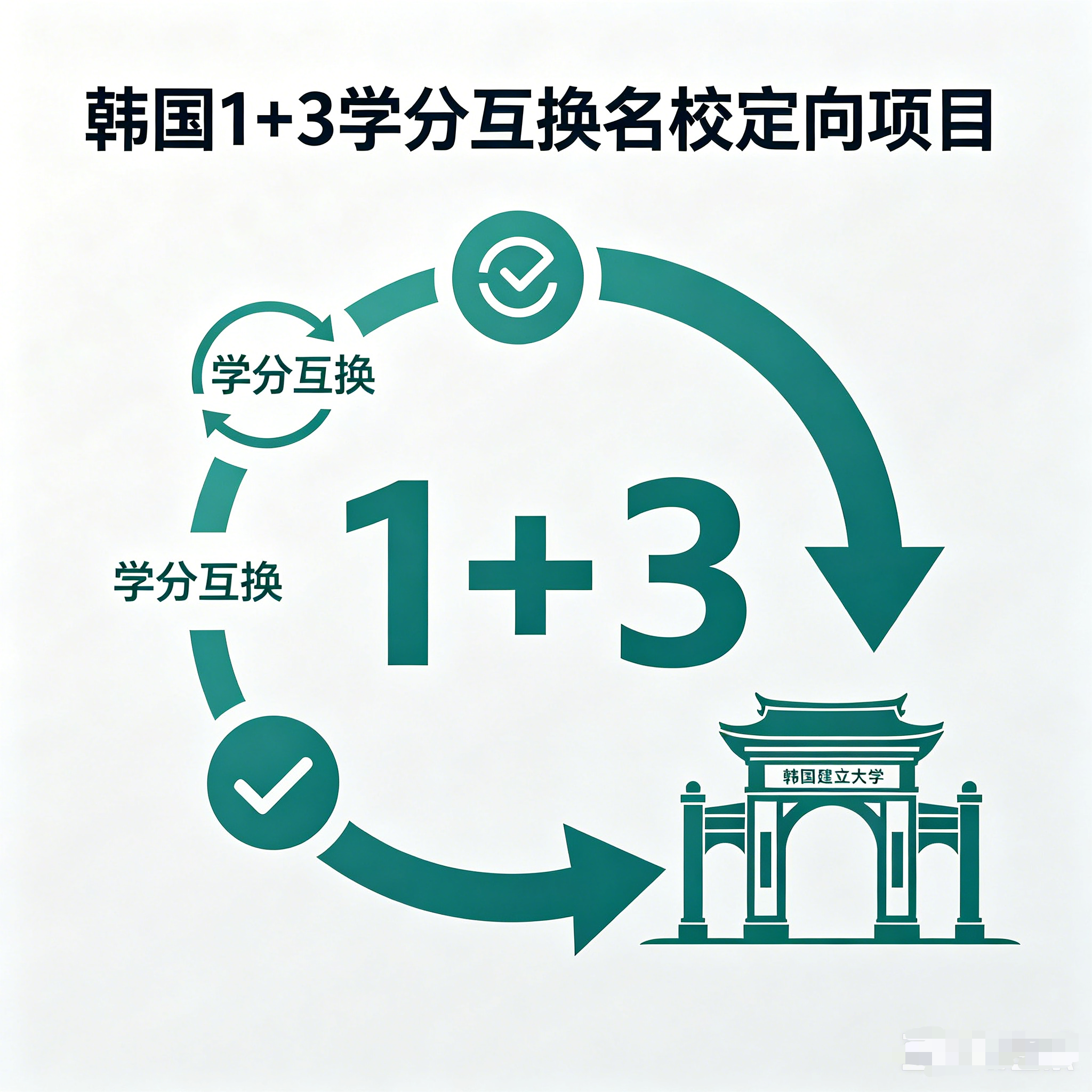 南岸韩国留学1+3学分互换项目（名校定向）